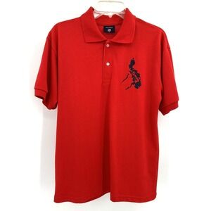 POLO SPORT COLLECTION Short Sleeve Polo Shirt Men's Size Medium RED‎